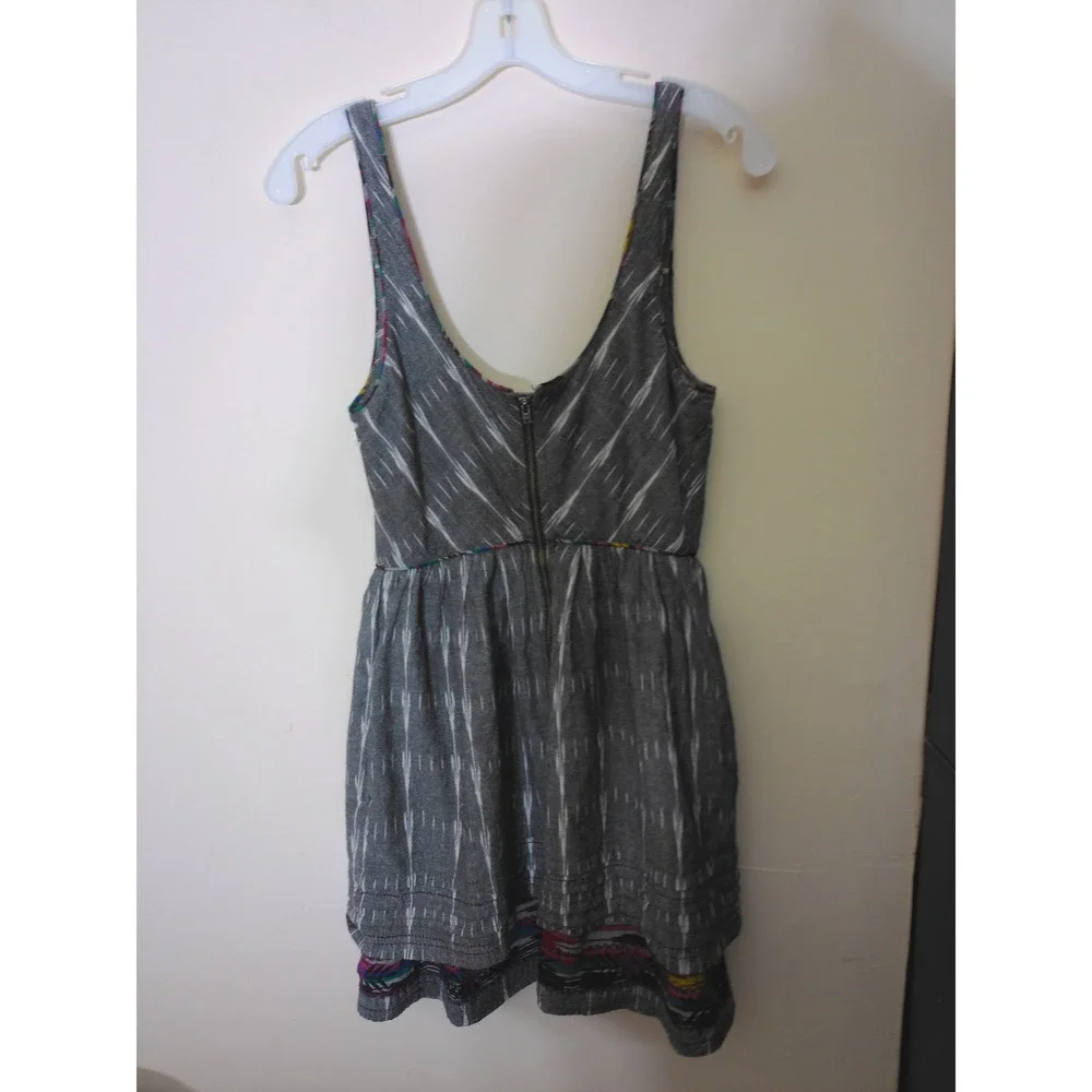Free People New Romantics Dress Women S Grey Ikat Embroidered Boho Fit Flare
